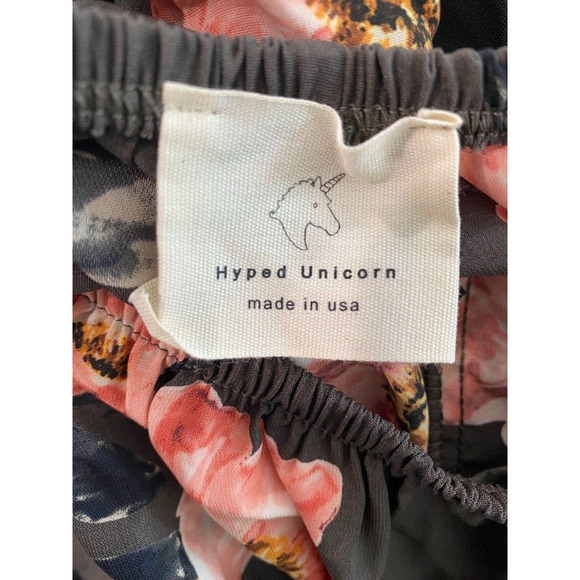 Hyped Unicorn -Made USA Floral sexy off shoulder floral top women's size small - Picture 5 of 6